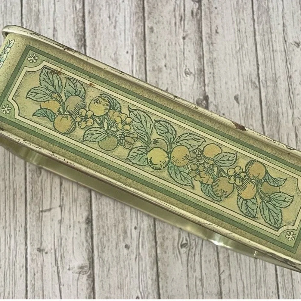 Vintage‎ Pyrex 222 Metal Casserole Carrier Cradle Green Apple Harvest Pattern
